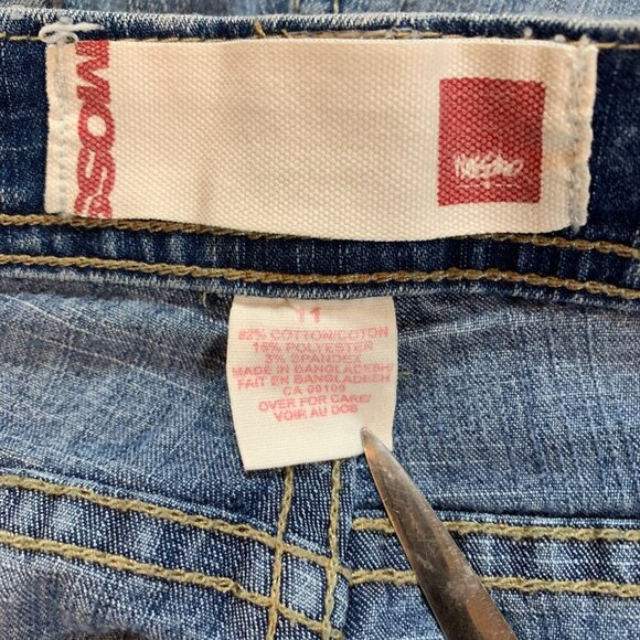 Vintage Y2K Embroidered Light Wash Denim Low Rise Straight Leg Jeans - Picture 6 of 12